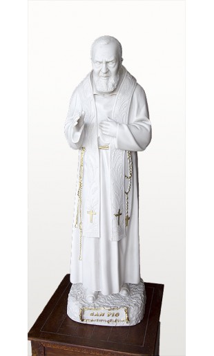Statua Padre Pio Benedicente effetto Capodimonte 50 a 150cm